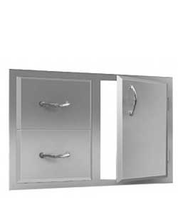 RCS Agape Series Stainless 30 Inch Double Drawer and Door Combo