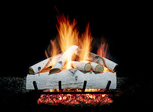 Birch Logs Gas Fireplace Log from The Fireplace Man