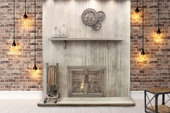 Vertical fireplace wall panels